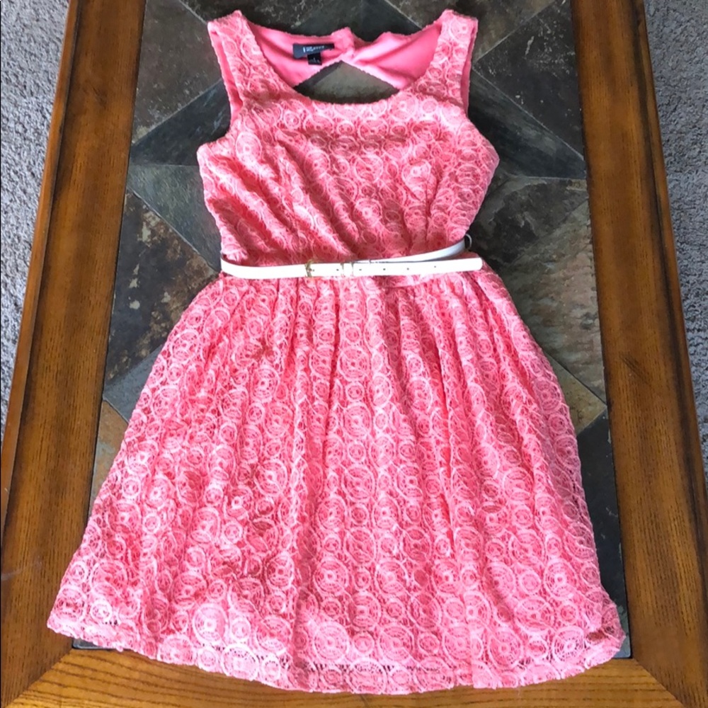 I Z Byer Coral Lace Dress